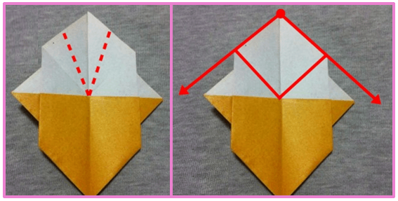 クリスマスオーナメント手作り折り紙　トナカイの折り方8
